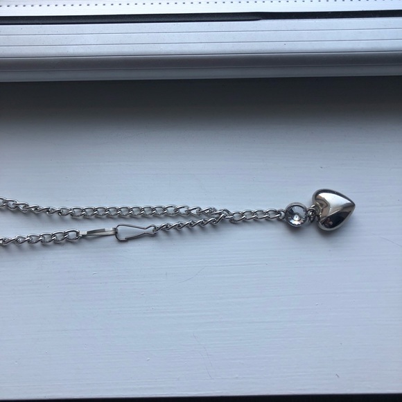 Vintage silver heart & diamond pendant necklace - Picture 6 of 7